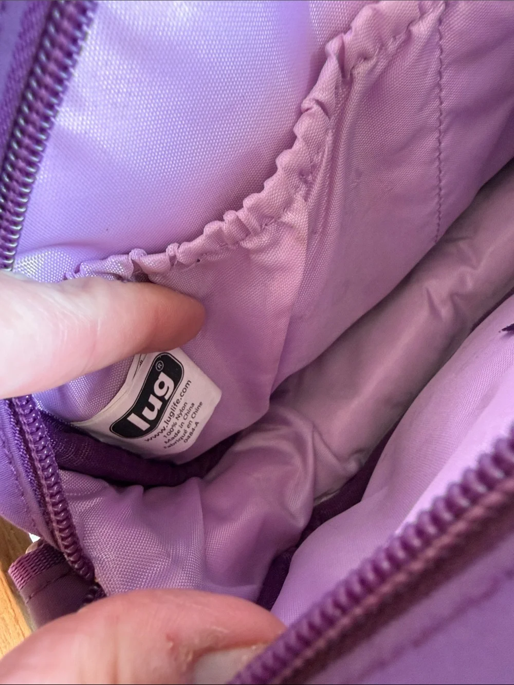 lug Quilted Violet Crossbody Bag